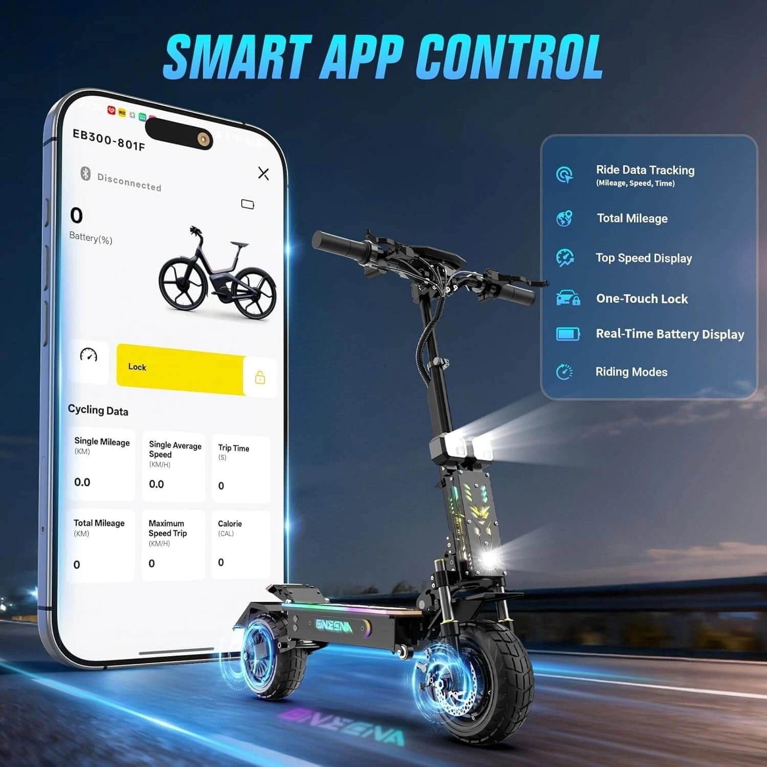 ONECNA GT7 5600W Dual Motor 11" Electric Scooter for Adults & Kids