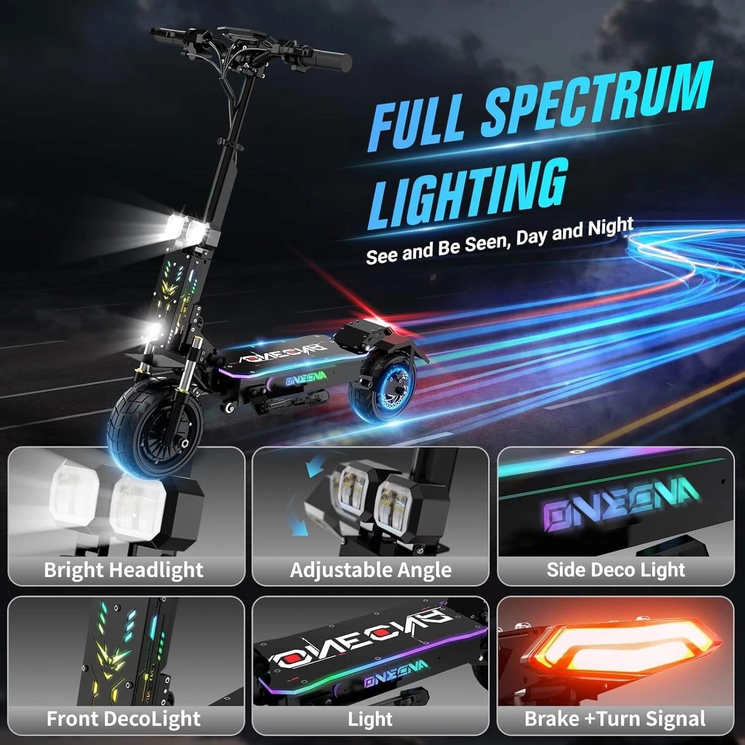 ONECNA GT7 5600W Dual Motor 11" Electric Scooter for Adults & Kids