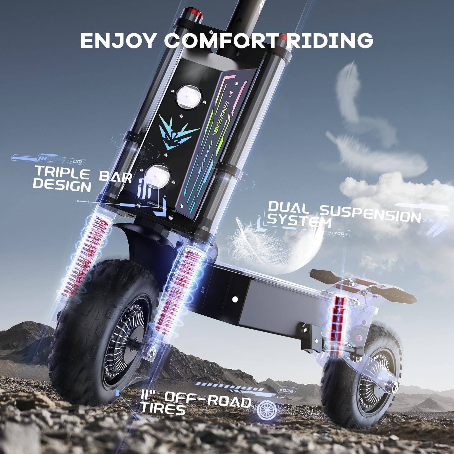 ONECNA GT8 PRO Dual Motor 11" Adult Electric Scooter