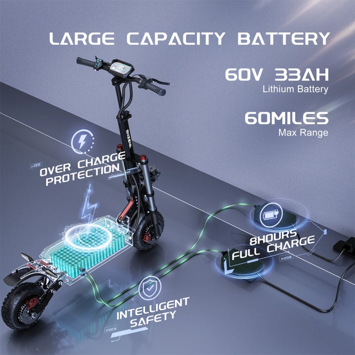 ONECNA GT8 PRO Dual Drive 11" Adult Electric Scooter