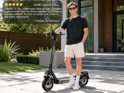 ONECNA T2 1200W 10" Adult Electric Commuter Scooter