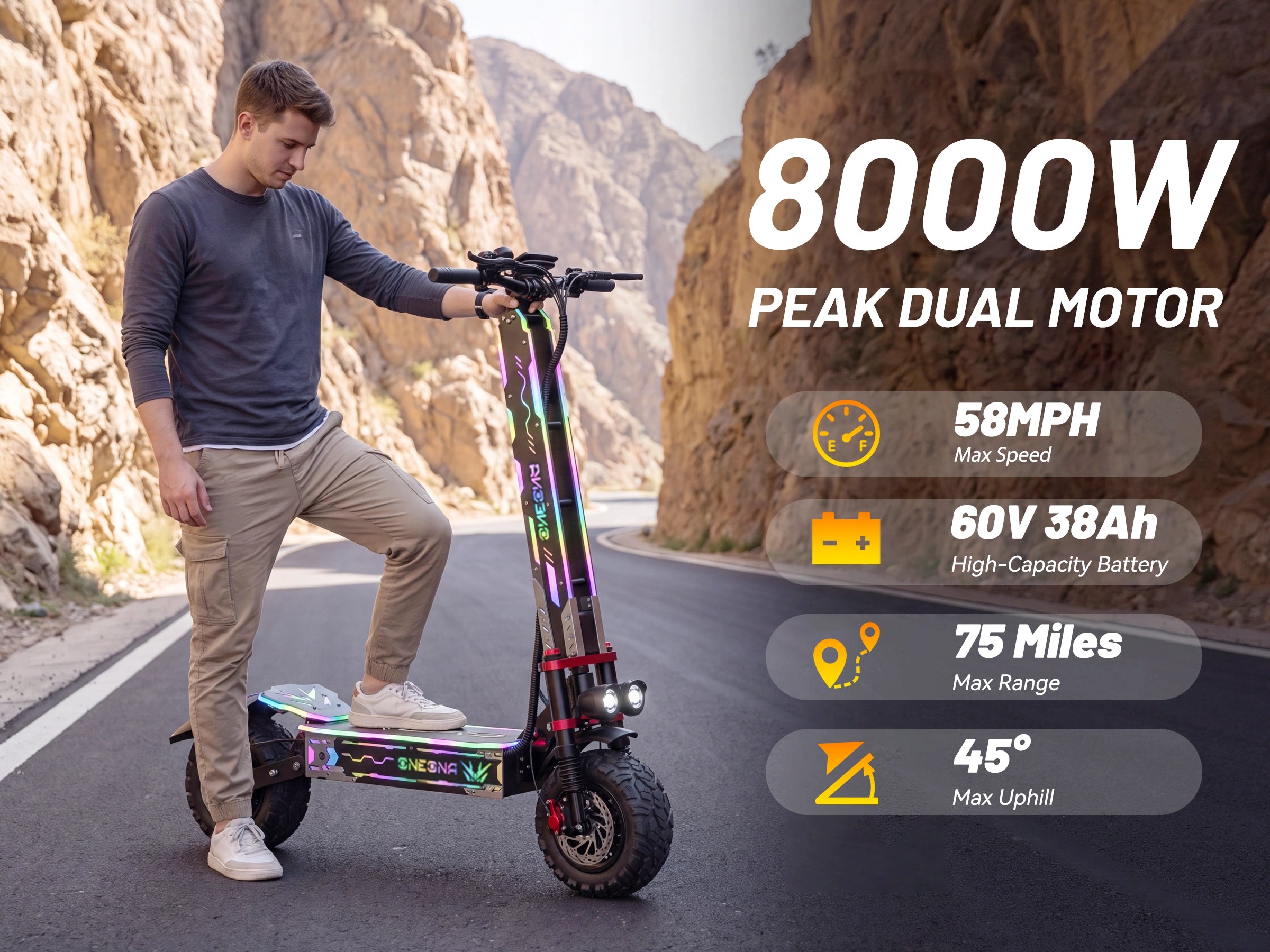 ONECNA GT9 Pro Dual Motor 12" Adult Off-Road Electric Scooter