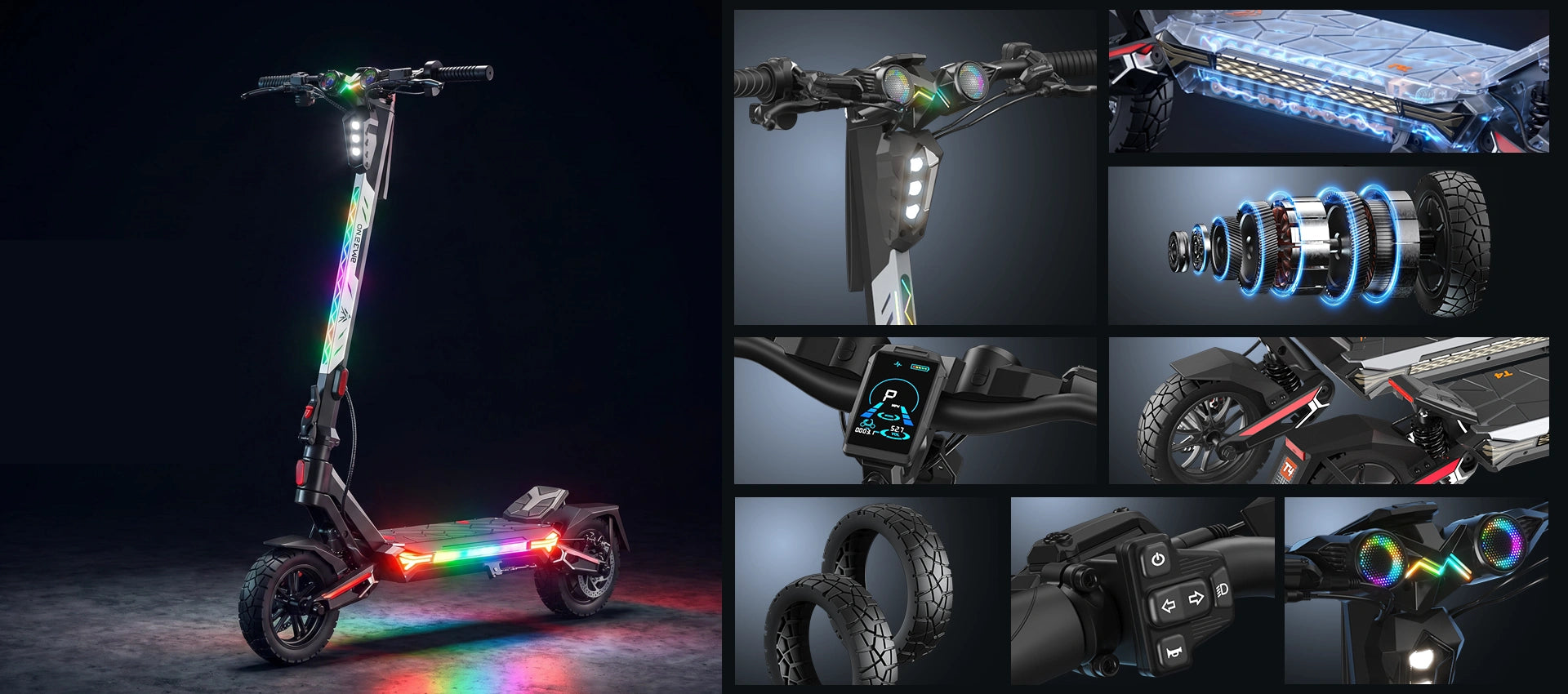 The_T4_1200W_single-motor_scooter_features_dazzling_lights.